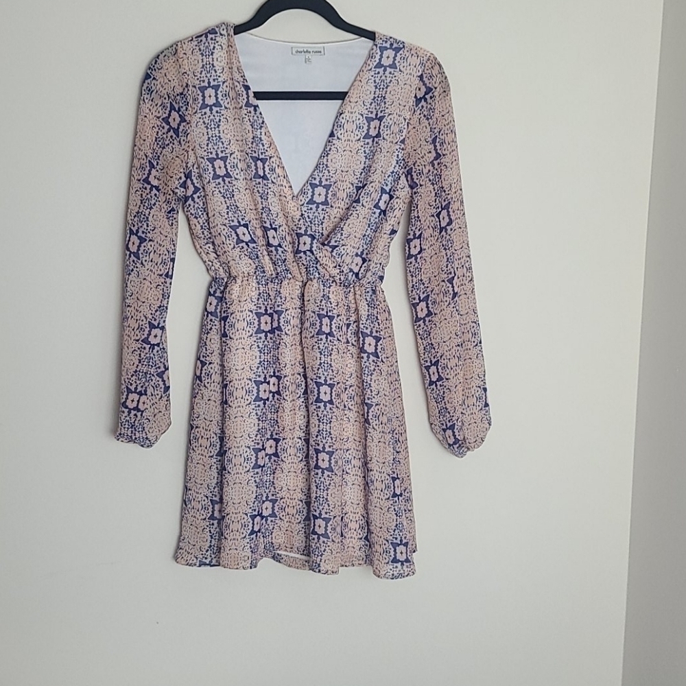 Charlotte Russe pink sheer floral dress